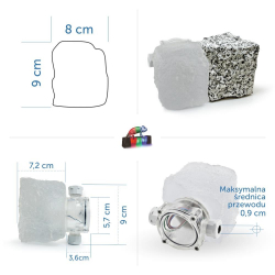 10x LedBruk Granit Mleczny 8x9x6,5 cm Biała zimna-144565