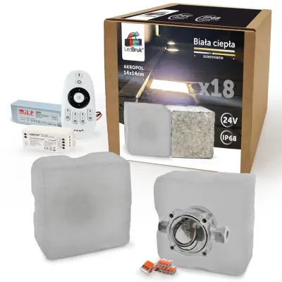 18x LedBruk Akropol 14x14 cm BC +sterownik +zasil-147909