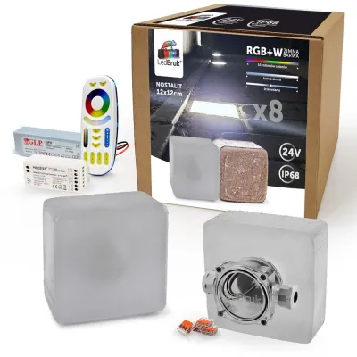 8x LedBruk Nostalit 12x12 RGBW BZ + sterow+zasil.-150234