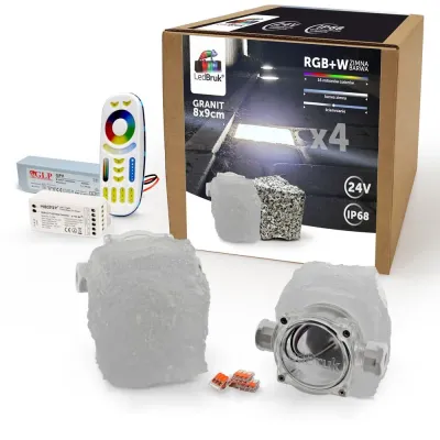 4x Oprawa Najazdowa LED Granit 8x9x6,5cm RGBW BZ-189047