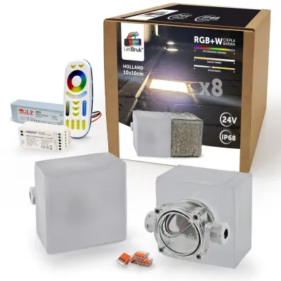 8x Oprawa Najazdowa LED Holland 10x10cm RGBW BC-190412