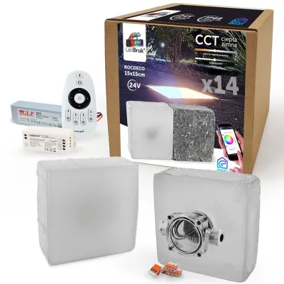 14x LedBruk Kostka Brukowa LED Rocdeco 15x15 CCT-192347