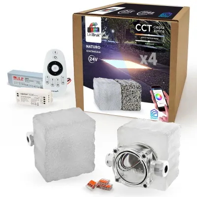 4x LedBruk Świecąca Kostka Brukowa LED Naturo CCT-193147