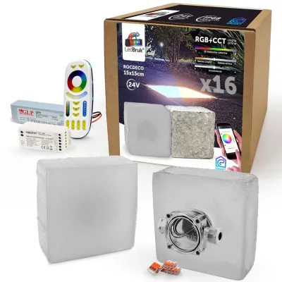 16x Świecąca Kostka Brukowa Rocdeco 15x15 RGB+CCT-194427