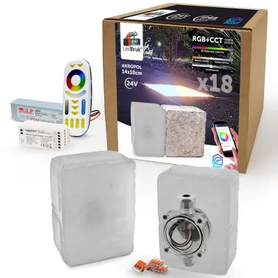 18x Świecąca Kostka Brukowa Akropol 14x10 RGB+CCT-194683