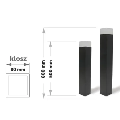 Lampa Ogrodowa LED 24V RGBW BZ 50cm Kwadrat Czarna-216965