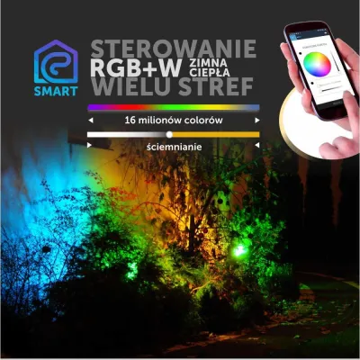 Lampa Ogrodowa LED 24V RGBW BZ 50cm Kwadrat Czarna-216972