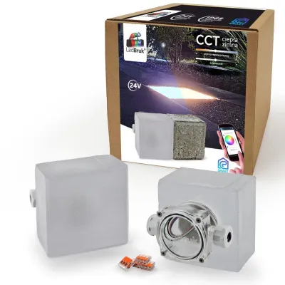 Świecąca Kostka Brukowa LED Polbruk Prostokąt 10x10 24V CCT-241356