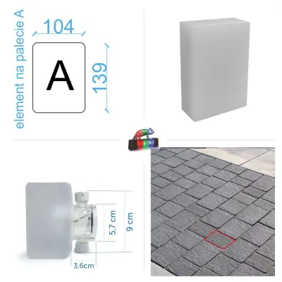 Świecąca Kostka Brukowa LED Bruk-Bet Tetra 14x10 24V RGB+CCT-242247