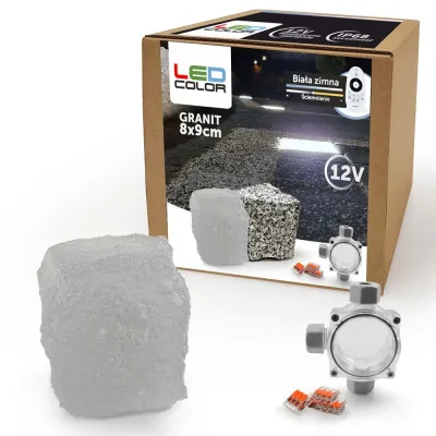 1x Świecąca Kostka Brukowa RGB Granit 8x9x6-243142