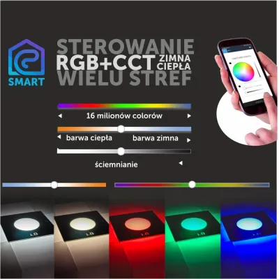 Oprawa Najazdowa LedBruk z nakładką  pełna - wokół 24V RGB+CCT Stal Nierdzewna-245634