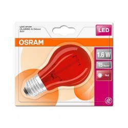 Żarówka LED E27 1,6W(15W) czerwona 3000K Osram-58357